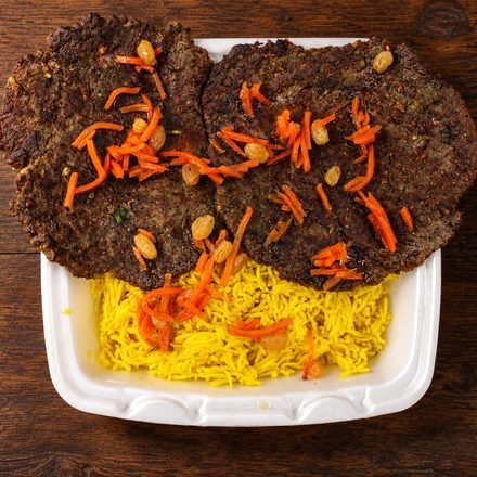 Chapli Kabab Over Rice